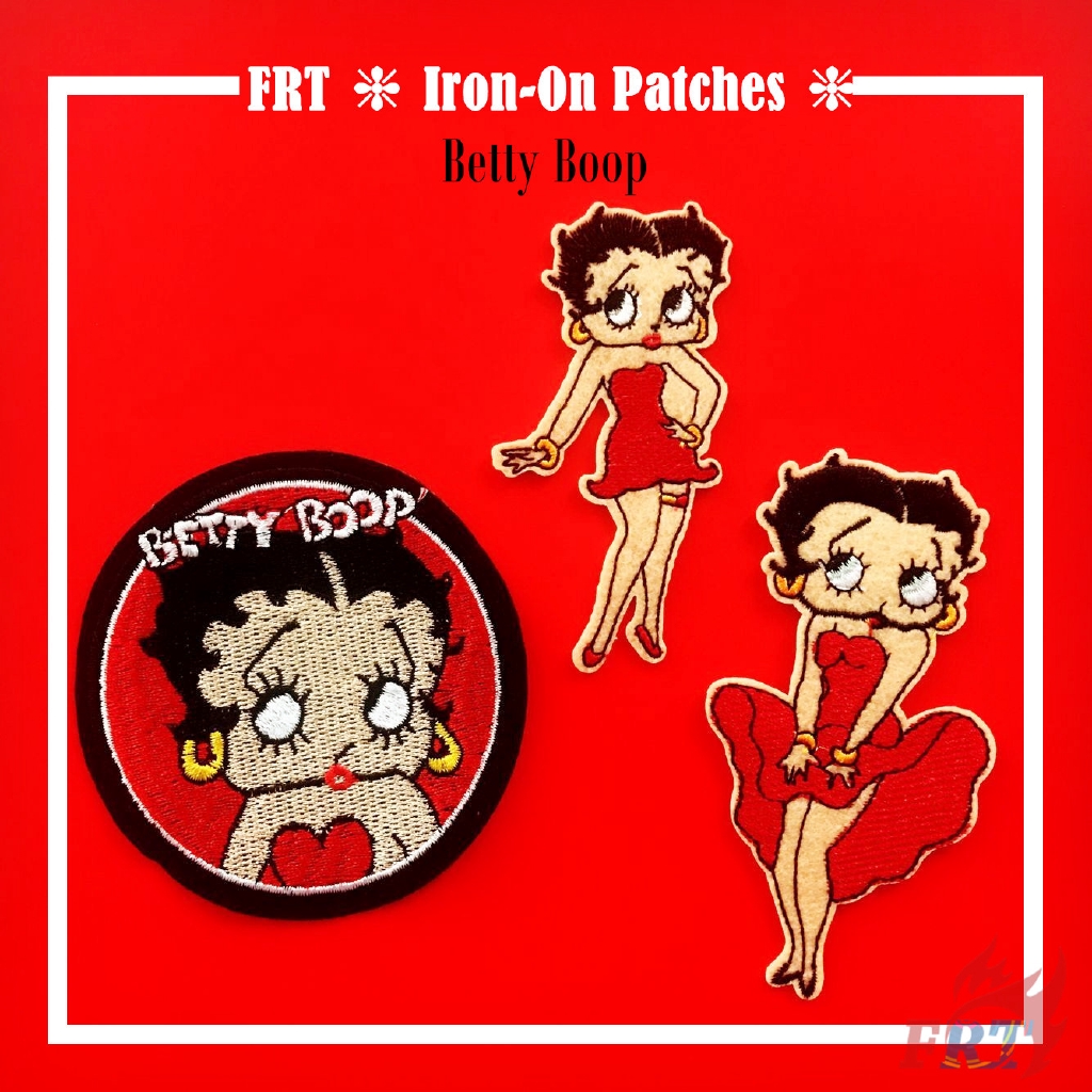 Miếng vá ủi thêu trang trí quần áo hình Betty Boop DIY