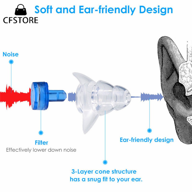 Cặp nút bịt tai cách âm bằng gel silica giúp ngủ ngon tiện dụng