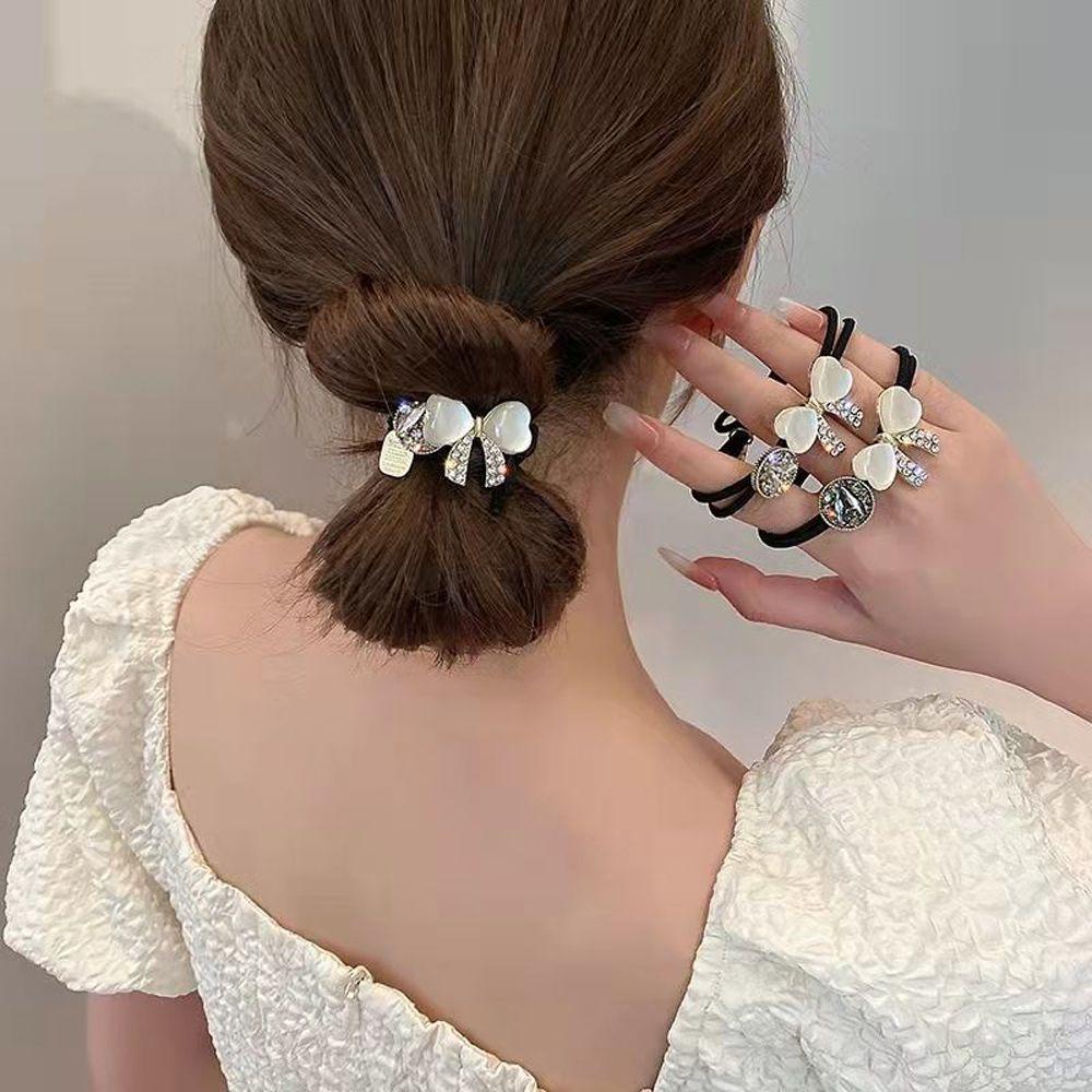 TWINKLE Dây Cột Tóc Đuôi Ngựa Hình Nơ Bằng Hợp Kim Phong Cách Hàn Quốc Ngọt Ngào Sáng