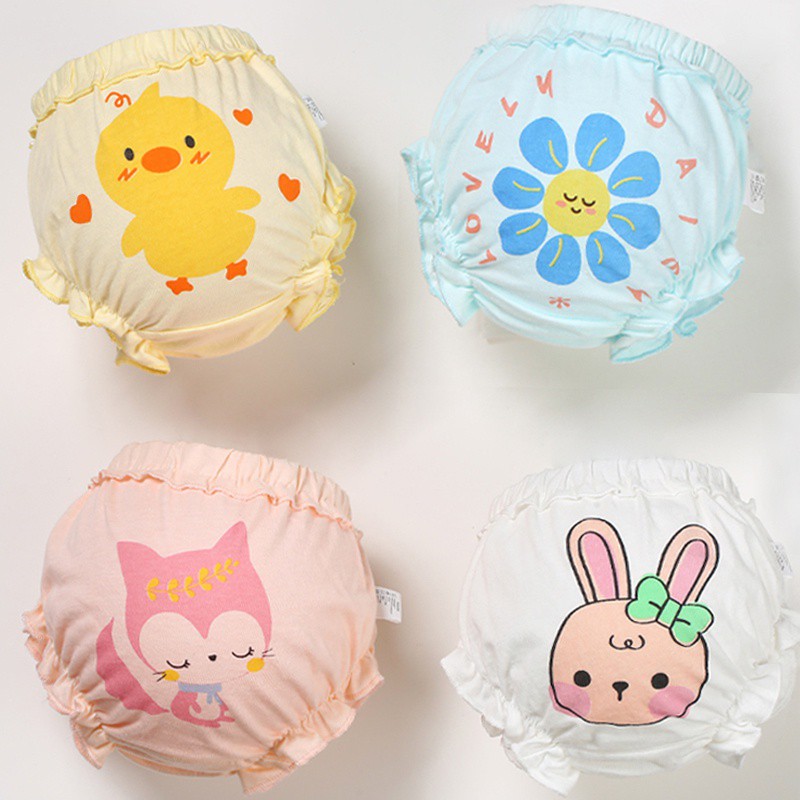 Quần Lót Cotton In Họa Tiết Hoạt Hình Dễ Thương Phong Cách Hàn Quốc Cho Bé Gái