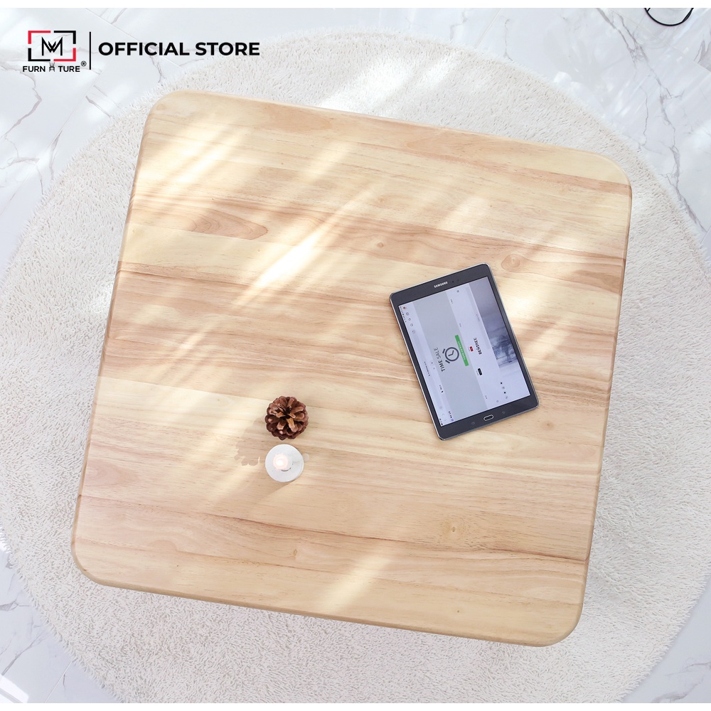 Bàn trà sofa C table chân gấp gọn gỗ cao su xuất khẩu hàn quốc thương hiệu MW FURNITURE