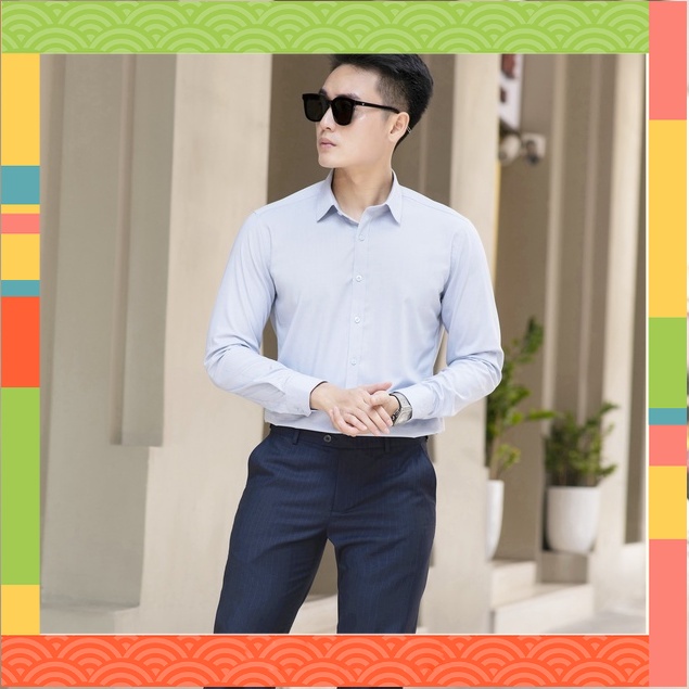 SHOP QAXK - Sơ Mi Nam Trơn 1 Màu Dài Tay Bamboo Kim Nhuyễn - Áo Somi Nam Thấm Hút Mồ Hôi - Chống Nhăn-ML1C