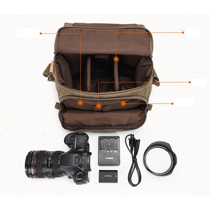 Túi máy ảnh đeo chéo Artisan SB-264L, 3 màu, Tặng hộp đựng thẻ nhớ