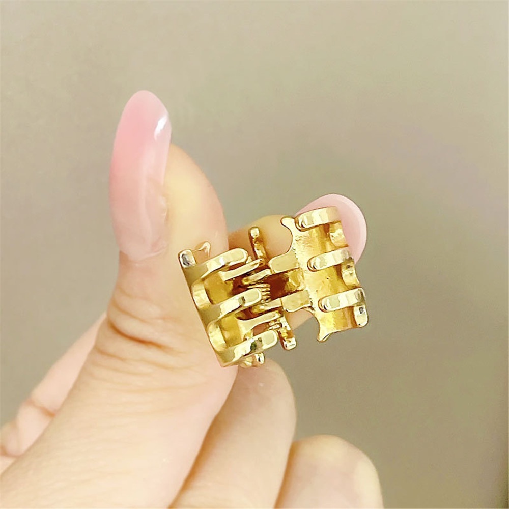 Kẹp Tóc Kim Loại Mini Hình Chữ C Màu Vàng Phong Cách Hàn Quốc Thời Trang Dự Tiệc Hàng Ngày