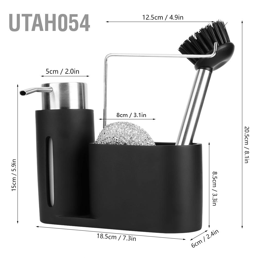 Utah054 Nhà bếp Chậu rửa Bộ đồ ăn Chất tẩy Hộp đựng bát đĩa Giá bằng vải Màu đen
