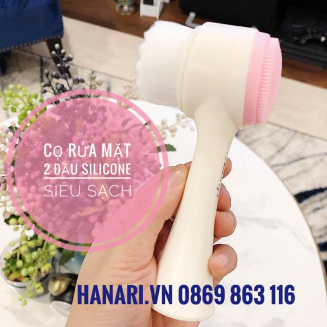 Cọ rửa mặt 2 đầu Silicone siêu sạch