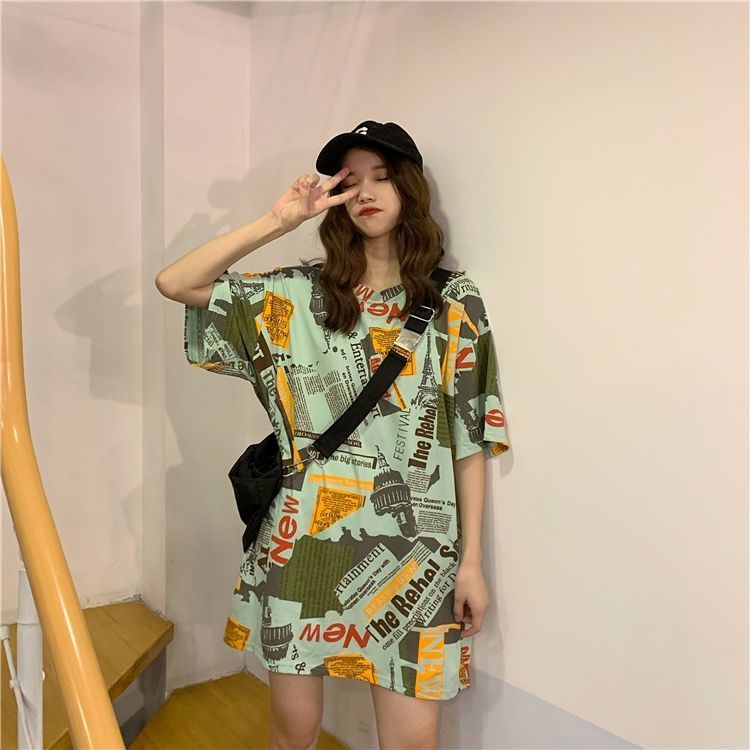 Áo Thun GavinBrown Tay Ngắn In Hình Cá Tính Thời Trang Hàn Quốc Dành Cho Nữ