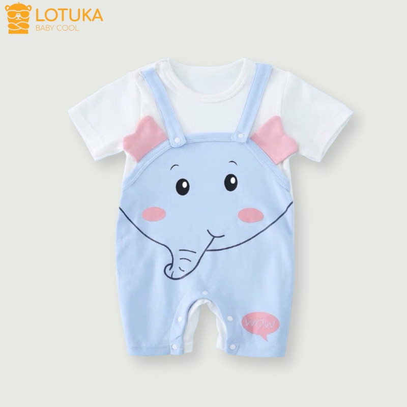 Bộ Body Đùi Cộc Tay Lotuka Cho Bé Trai Bé Gái Dễ Thương Vải Cotton Mềm Mịn, quần áo liền thân sơ sinh từ 3-12kg
