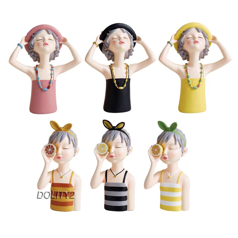 Mô Hình Cô Gái Mùa Hè Bằng Nhựa Resin Thời Trang Để Bàn Trang Trí 2
