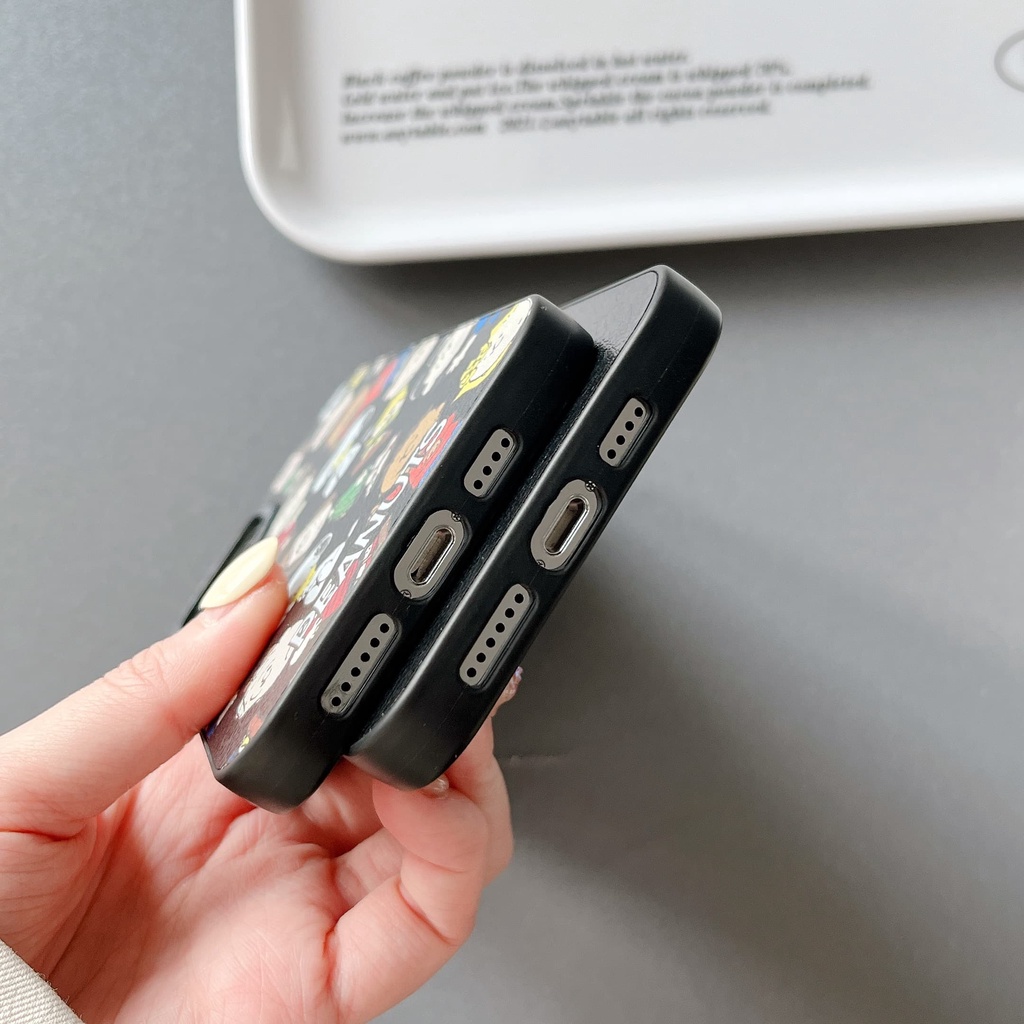 Ốp Điện Thoại Da Mềm Chống Bụi Hình Snoopy Cho iPhone 13 11 12 Pro Max XS Max XR x 7 + 8 plus 13 promax