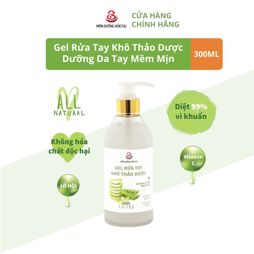 Gel Rửa Tay Khô Thảo Dược Hương Lô Hội MÃN ĐƯỜNG BẢO DỤ