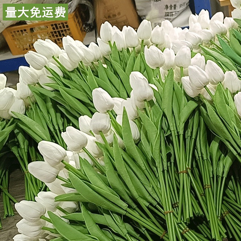 Cành Hoa Tulip Giả Chất Liệu Cao Su Non Cao Cấp Cành Dài 34cm Decor Trang Trí Nhà Cửa