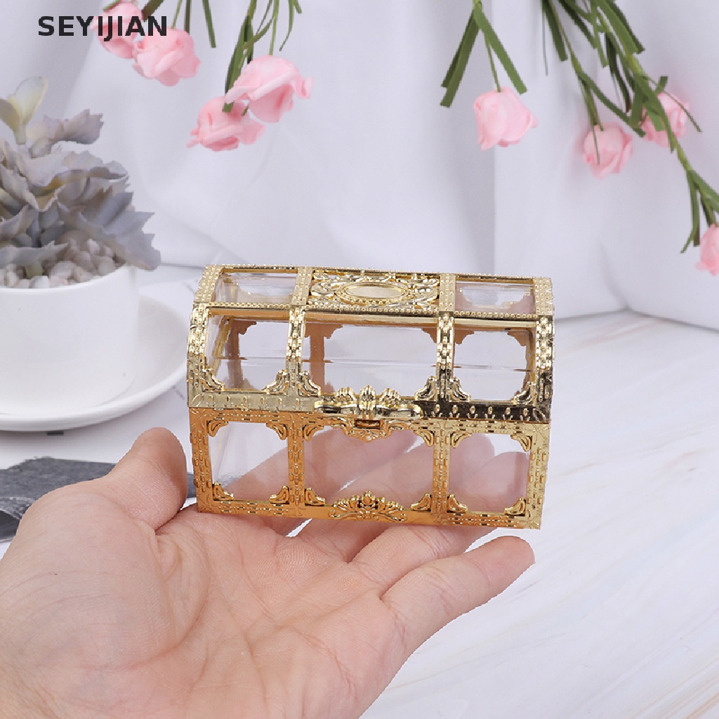 Hộp rỗng đựng kho báu màu vàng / bạc mang theo tiện lợi