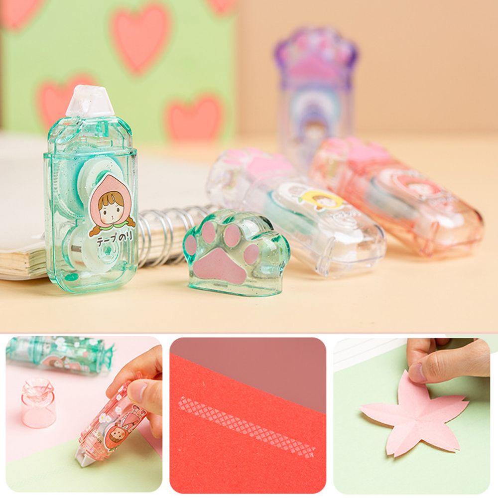 Dụng Cụ Cuộn Keo Hai Mặt Hình Bàn Chân Mèo Trang Trí Sổ Tay Thời Trang Sáng Tạo