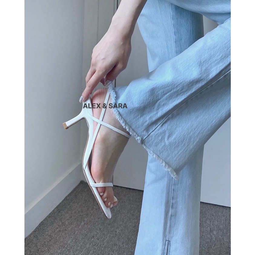 Giày Sandal Nữ ChAANKAN 2 Dây Mảnh Sườn Cao 7p VNXK