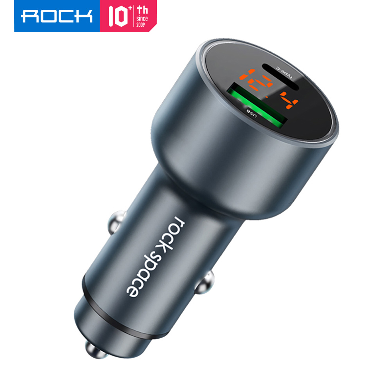 Bộ Sạc Trên Xe Hơi Rock 45w Với Màn Hình Hiển Thị Điện Tử