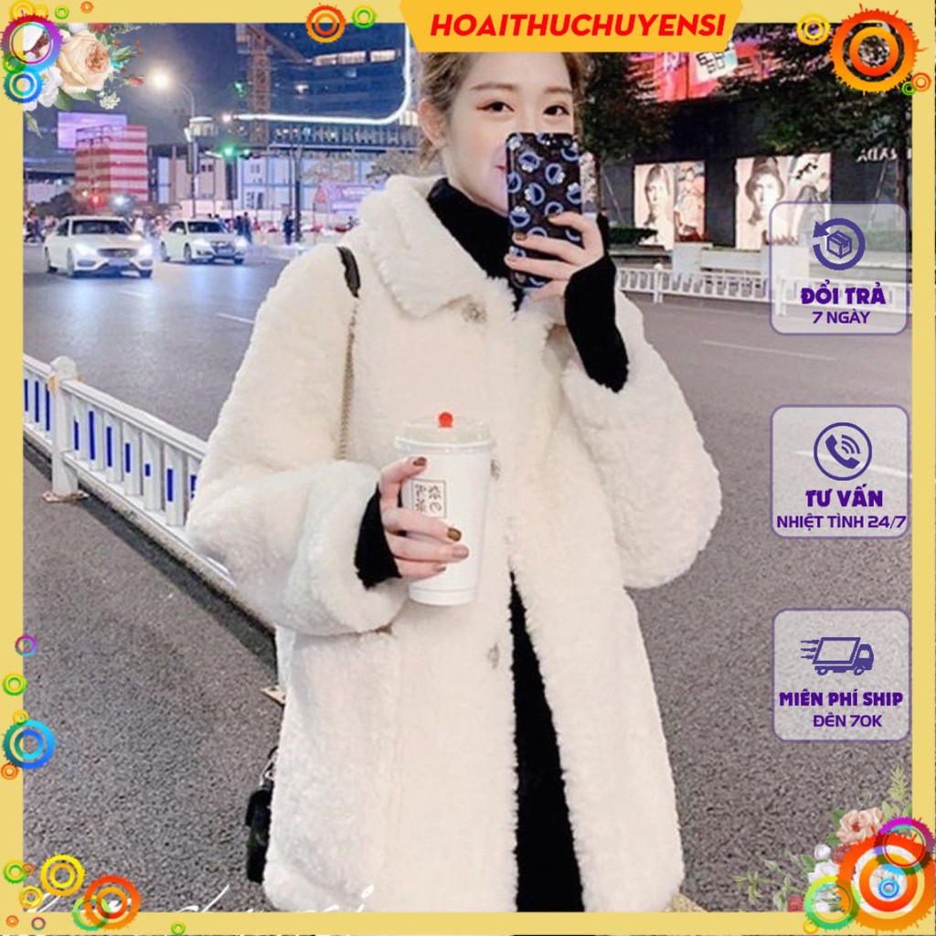 Bộ áo khoác lông cừu nữ + váy len tăm thời trang | BigBuy360 - bigbuy360.vn