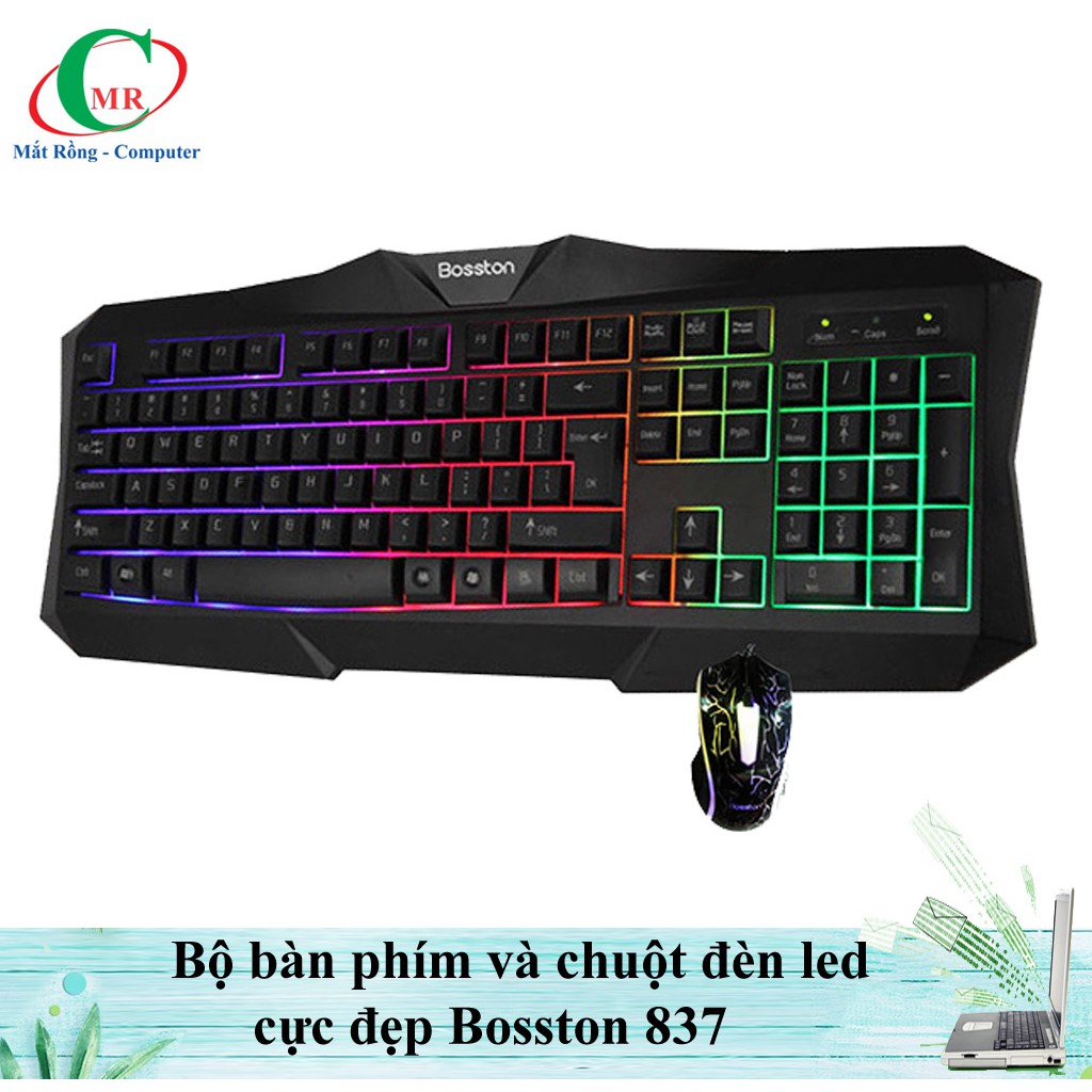 Bộ Bàn phím và chuột BOSSTON 837 chuyên game cực êm