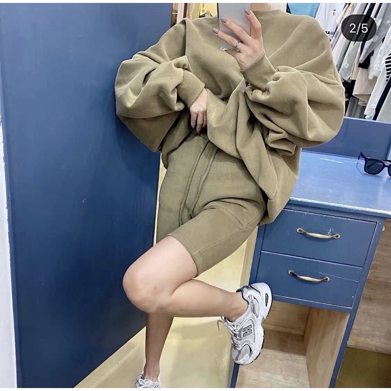 T - SET ÁO NỈ + LEGGING ĐÙI HOT HIT CO DÃN