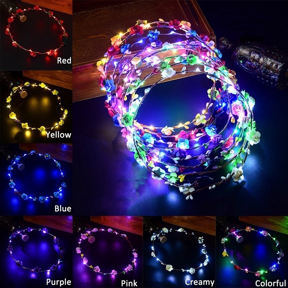 Vòng hoa đội đầu có đèn LED cho cô dâu
