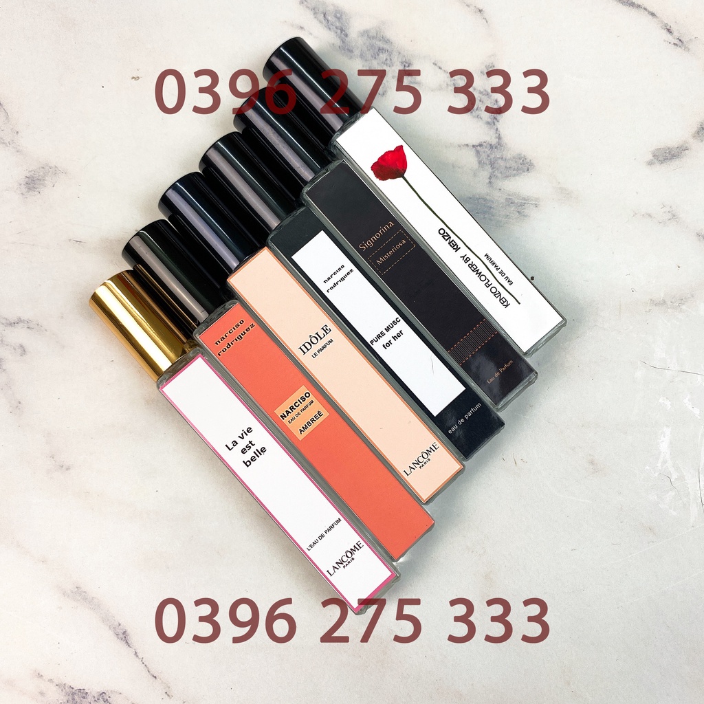 Tem dán lọ chiết nước hoa loại DÀI 8.5cm - Dạng CHỮ -