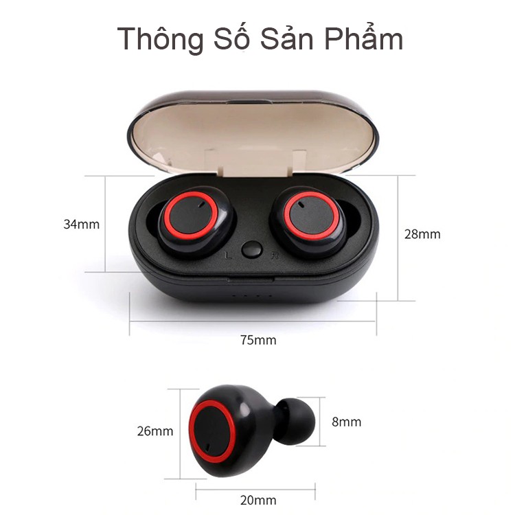 Tai nghe bluetooth TW60 TWS ÂM thanh HiFi Cảm ứng tai nghe