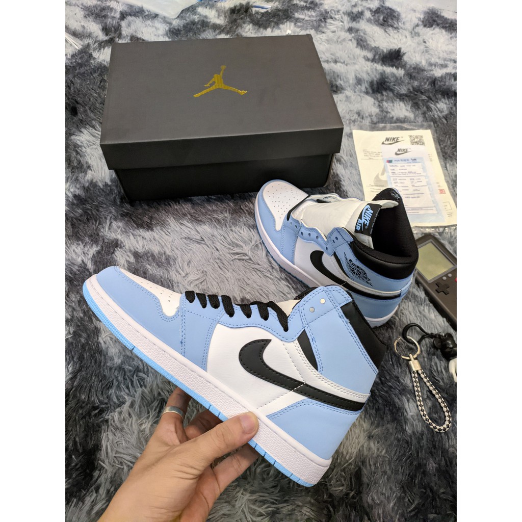 Giày Thể Thao Jordan 1 High University Blue, Giày sneaker  Air Jordan 1 Xanh Dương cổ cao nam nữ , Giày JD1 Cổ Cao hot