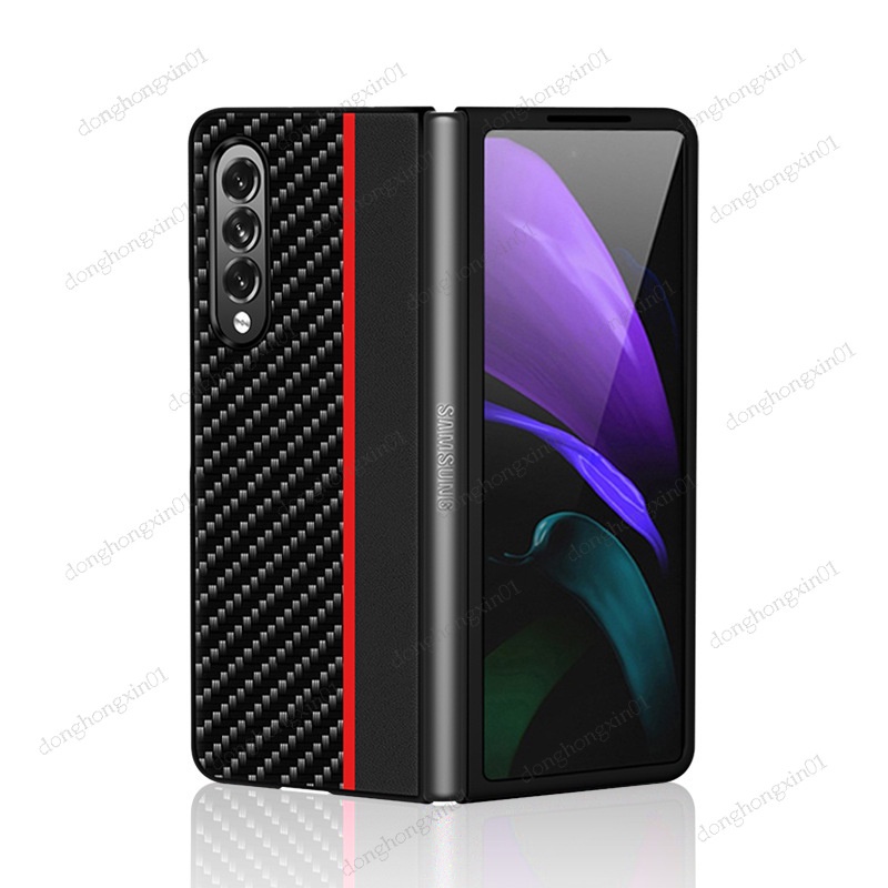 Ốp Điện Thoại PC Cứng Siêu Mỏng Họa Tiết Sợi Carbon Sang Trọng Cho Samsung Galaxy Z Fold 4 5G