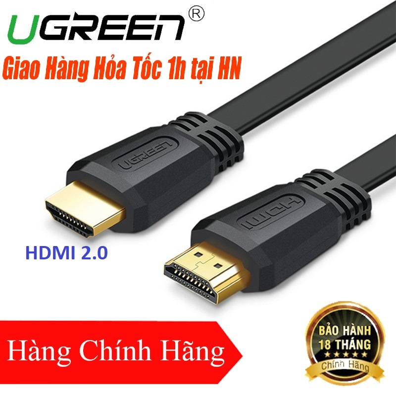 Cáp HDMI 2.0 dẹt Ugreen 50819 dài 1.5m độ phân giải 4K - Hàng Chính Hãng