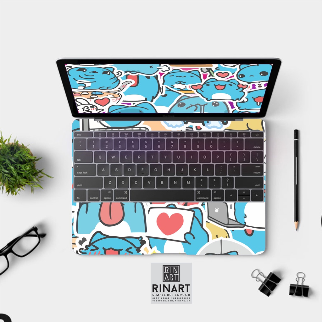Bộ 100 sticker mèo capoo cute  dùng để trang trí điện thoại di động/ván trượt/vali không để lại dấu keo