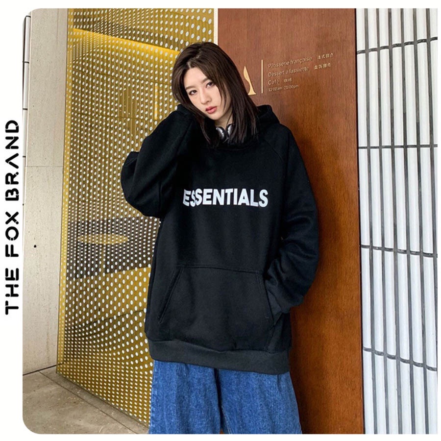 Áo khoác hoodie unisex nam nữ essentials chất nỉ bông form rộng The Fox | BigBuy360 - bigbuy360.vn