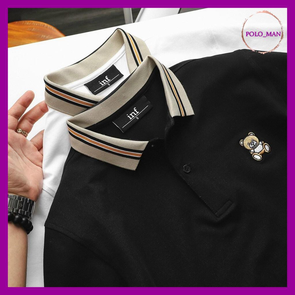 Áo Polo Nam thiết kế, áo polo có cổ ngực thêu gấu đẹp mĩ mãn 100% ảnh thật | BigBuy360 - bigbuy360.vn