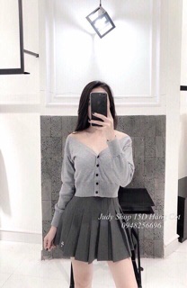 Áo len cổ phối ren