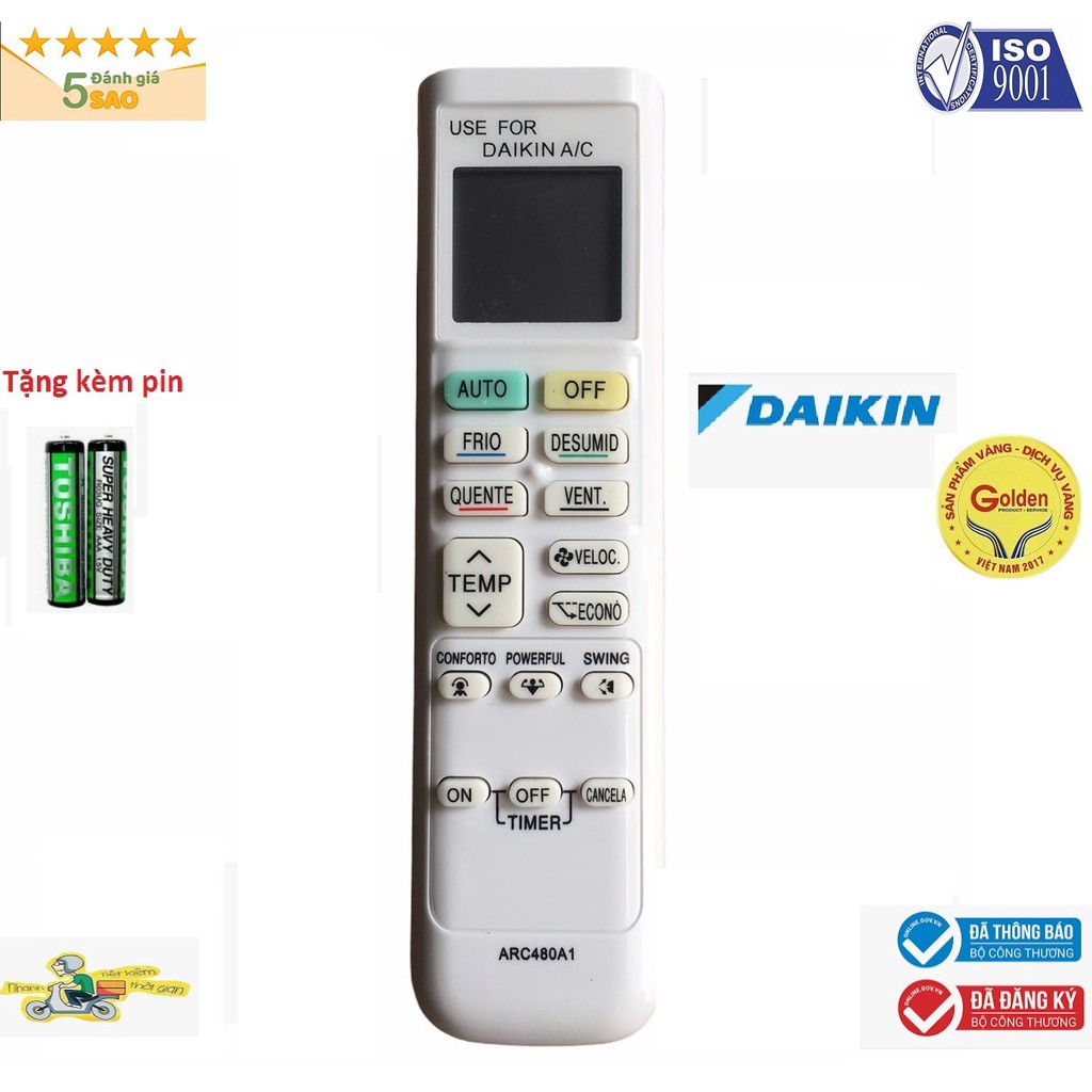 ĐIỀU KHIỂN ĐIỀU HÒA DAIKIN DÒNG FTKQ LOẠI DÀI - REMOTE MÁY LẠNH DAIKIN DÒNG FTKQ  DÀI