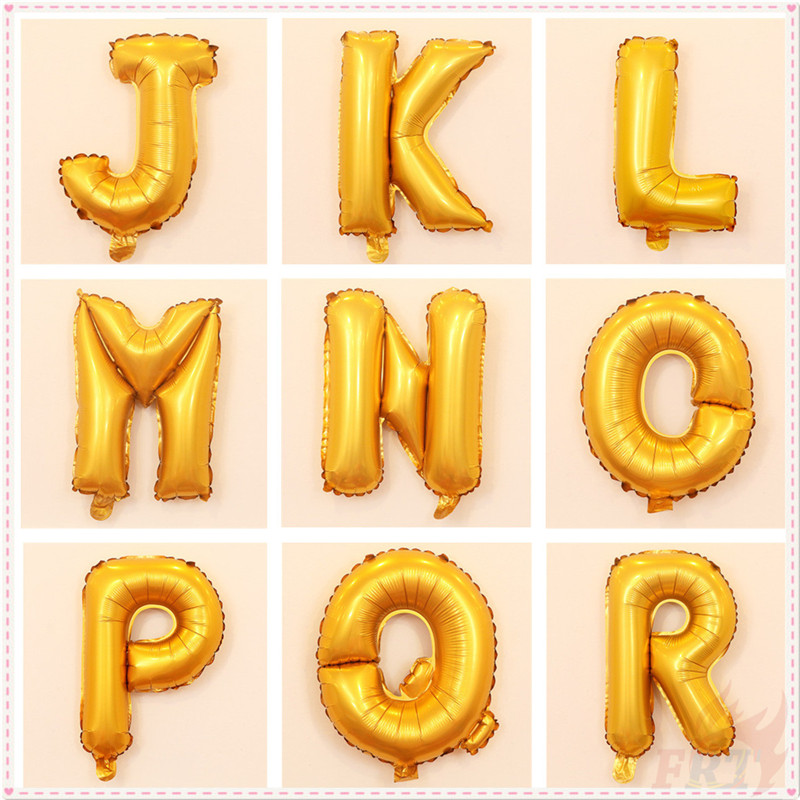 Bong bóng lá nhôm hình chữ cái A-S 16inch trang trí tiệc
