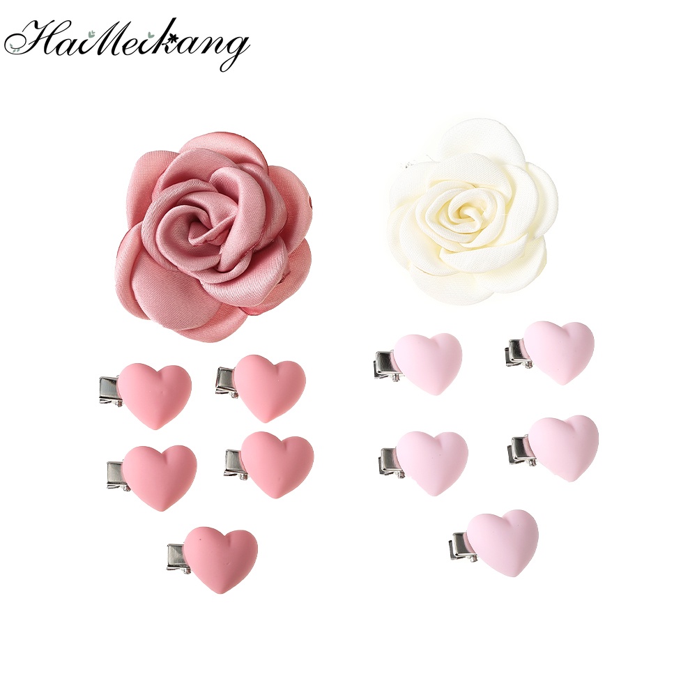 Haimeikang Set 6 kẹp tóc hình hoa hồng / bướm mini dễ thương cho bé gái