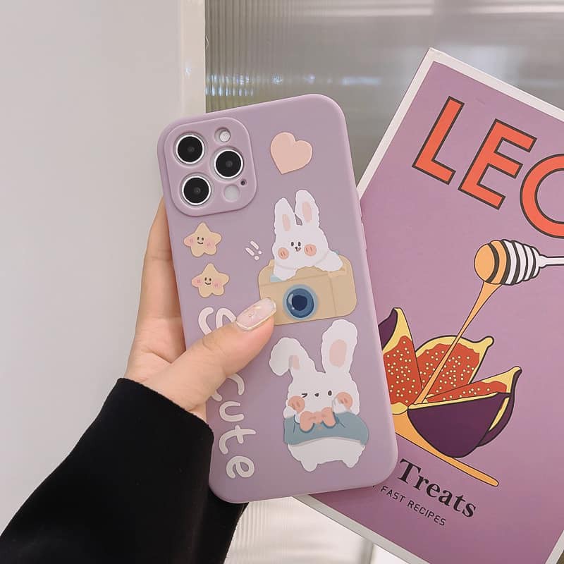 Ốp Lưng Điện Thoại Nhựa Mềm Thỏ Tím - CAS2167