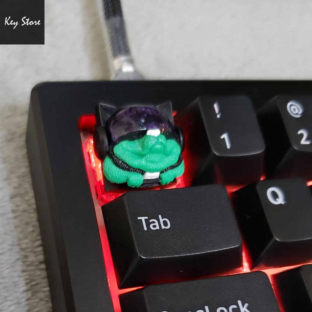 Nút bàn phím cơ artisan keycap sirius màu xanh lá