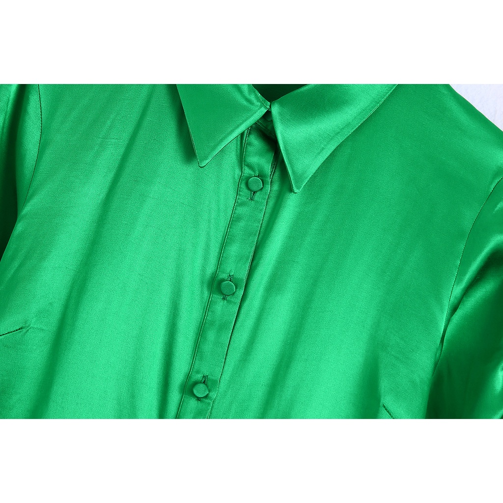 Zara Morocco full tag - Áo Zara sơ mi xanh đẹp AT1SMG42N10 New