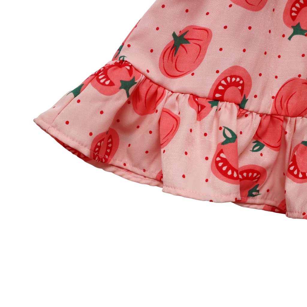 Váy Bé Gái 2-7 Tuổi Phối Bèo Tay, Bèo Gấu Ren Ngực SILBER KIDS