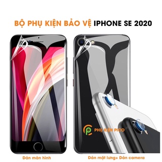 Dán màn hình mặt lưng dán camera Iphone SE 2020 dẻo trong suốt dành cho Iphone SE 2020 - Combo3
