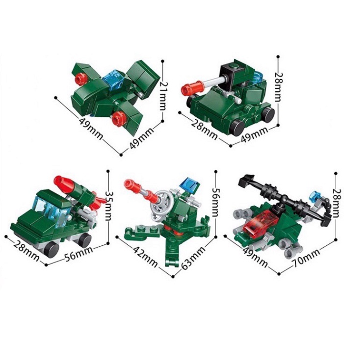 Đồ chơi  Qman lắp ráp lego 3 trong 1 xe quân sự, xe đua, máy bay chiến đấu sáng tạo (1376LMH