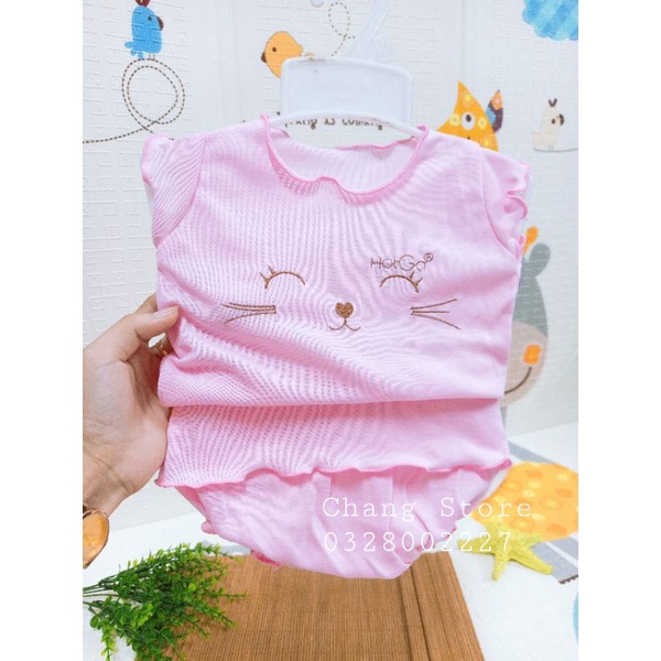 Bộ thun mát hotga mặc nhà cho bé gái ( 4-9kg)