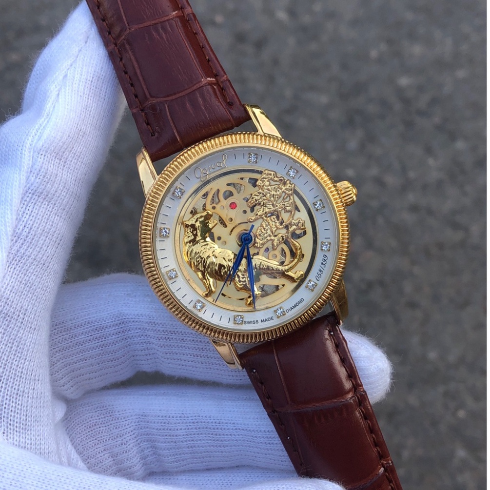 Đồng hồ đeo tay nam automatic  chạy tích cót - đồng hồ ogival bát mã truy phòng full box