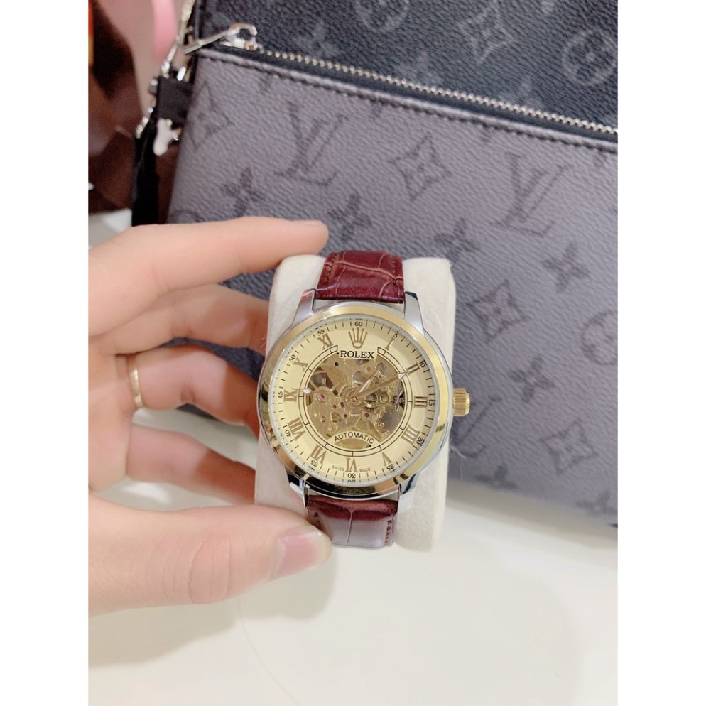 Đông hồ Nam rolex dây da cao cấp, size 40mm, thẻ bảo hành 12 tháng- Rolex MTP-STORE