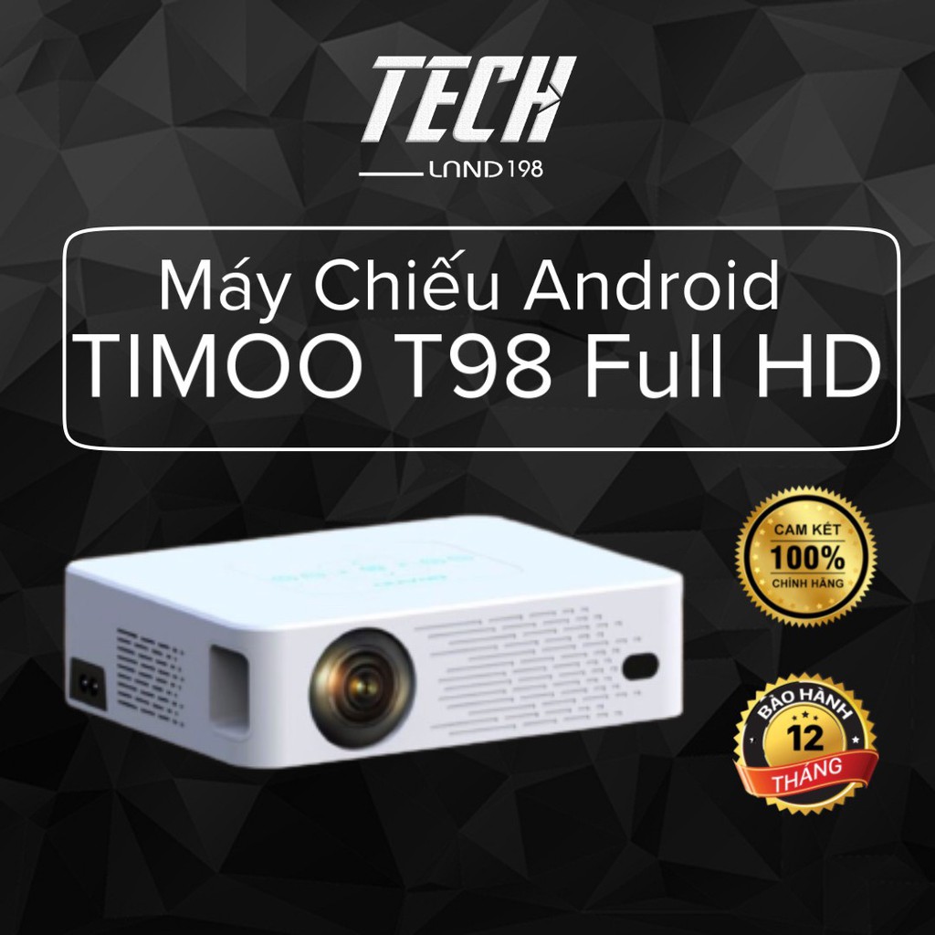 Máy Chiếu Phim TIMOO-T98 Full HD Android 9.0 Độ Sáng Lên Tới 6000Lumens Mang Cả Rạp Phim Về Nhà