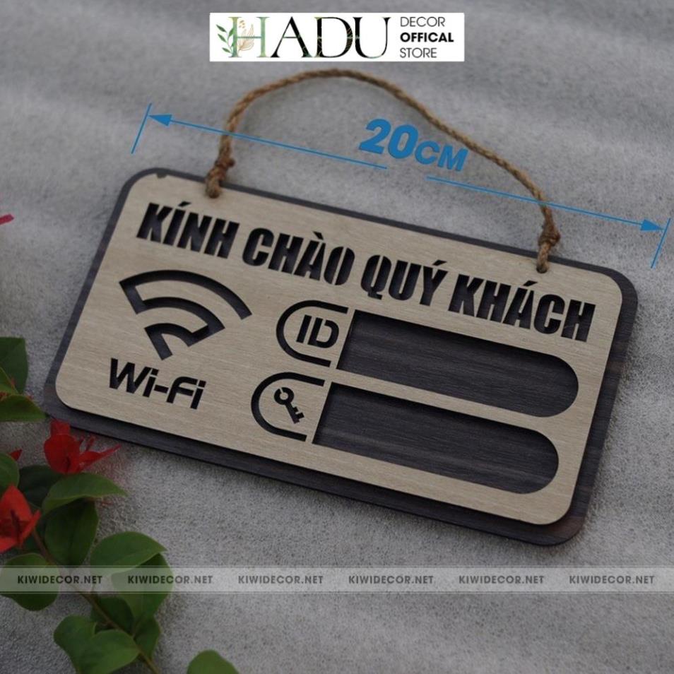Bảng Tên Wifi Gỗ Decor Vintage, Free Wifi, Bảng Pass Wifi, Ghi Mật Khẩu Wifi, Thông tin wifi - HaduDecor