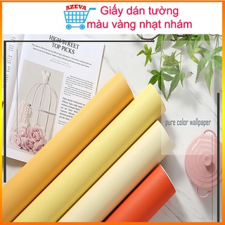 Giấy dán tường màu vàng nhạt nhám giá bán 1m x 45cm, decal dán tường vàng nhạt nhám - AZEVA