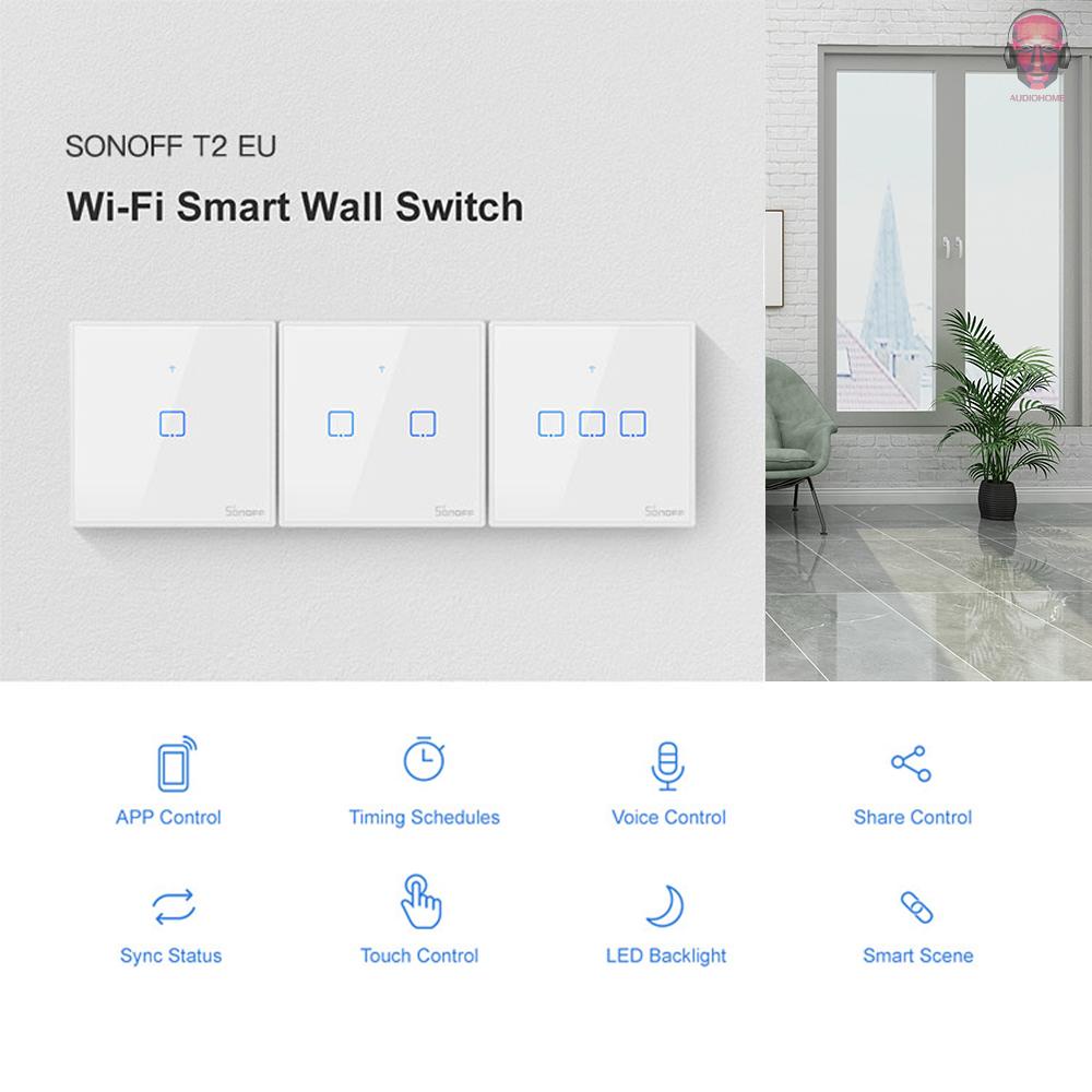 GOOGLE Công Tắc Đèn Thông Minh WiFi Thông Minh SONOFF T2UK2C-TX 2 Gang 433Mhz RF Điều Khiển Từ Xa Tiện Dụng