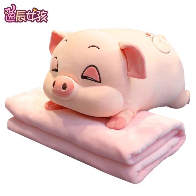 Gấu bông heo có mền